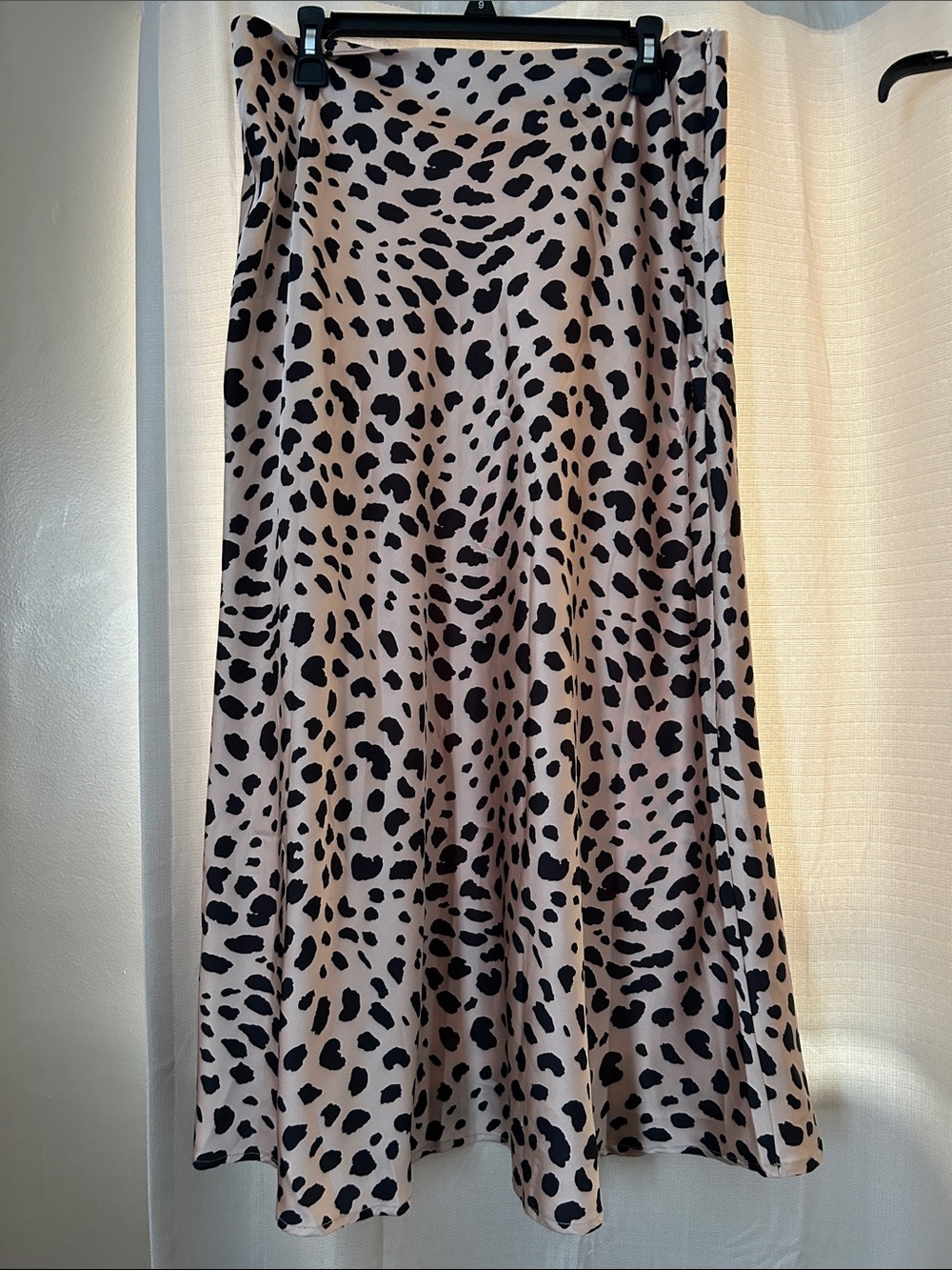 Leopard Print A-Line Midi Skirt